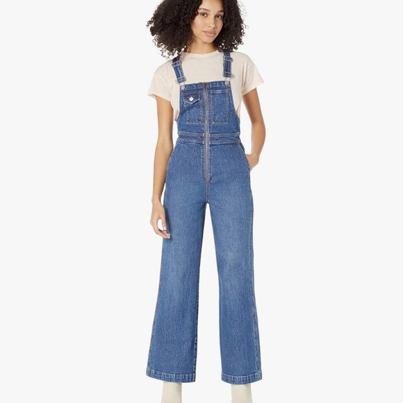 Madewell High Waist Loose Flare Overalls - Color: Dawes Wash - Size: 14 - Picture 1 of 9